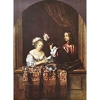 Netscher, Caspar, Singende Dame und Lautenspieler