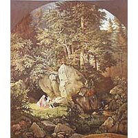 Richter, Adrian Ludwig, Genoveva in der Waldeinsamkeit