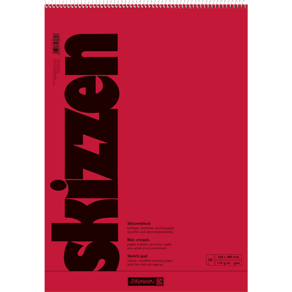 Sketchpad 34x48cm110g 50 sheets. Spiral 5 pc.