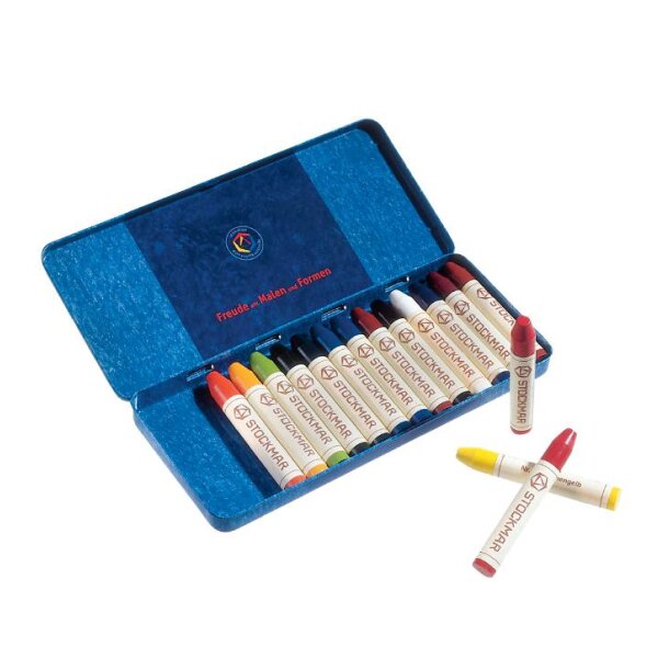 WACHSMALSTIFTE Blechetui 16 Stifte Hauptsortiment