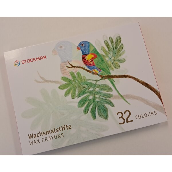 Wax crayons cardboard case 32 colors